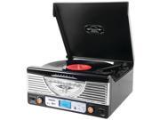 PYLE HOME PTR8UBTBK Bluetooth R Retro Vintage Classic Style Turntable Vinyl Record Player with USB MP3 Computer Recording
