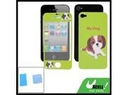 Doggie Pattern Front Screen Back Cover Film for iPhone 4 4G 4S 4GS