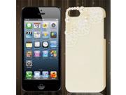 White Lace Beads Design Beige Hard Back Case Cover for Apple iPhone 5 5G