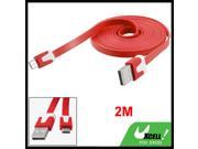 2M Sync Data Transfer Charger Flat USB Cable Red for Motorola V8