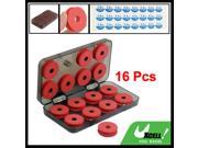 Red Foam Fishing Line 16 PCS Bobbin Spools with Plastic Box Case