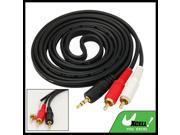 1.8M Gold tone 3.5mm Plug to 2 RCA Audio AV Cable