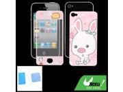 Pig Pattern Front Screen Guard Back Cover Film for iPhone 4 4G 4S 4GS