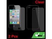 2 x Front Back Clear LCD Screen Guard Film for iPhone 4 4G