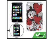 Rubberized Hearts Pattern Plastic Case for iPhone 3G