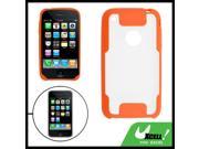 Orange Sides Anti Glare Clear Back Case for iPhone 3G