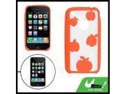 Orange Clear Apple Pattern Plastic Cover for iPhone 3G