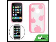 Pink Clear Dual Color Apple Pattern Case for iPhone 3G