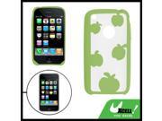 Apple Pattern Green Clear Dual Color Case for iPhone 3G