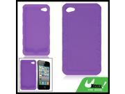 Rim Carved Purple Soft Silicone Skin Case for iPhone 4