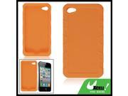 Orange Ribbed Rim Soft Silicone Skin Cover for iPhone 4