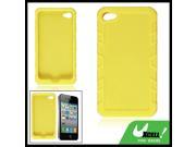Yellow Ribbed Rim Soft Silicone Skin Cover for iPhone 4