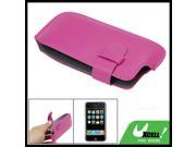 Fuchsia Faux Leather Case Pouch for Apple iPhone 3G Eqjsf