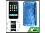 External Nonslip Blue Hard Plastic Cover for iPhone 3GS