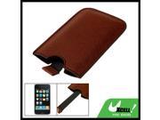 Faux Leather Sleeve Cover Brown for Apple iPhone 3G