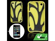 For iPhone 3G Yellow Olive Pattern Soft Plastic Case
