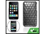 Nonskid Glittery Black Flower Hard Case for iPhone 3G