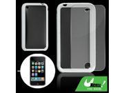 White Hard Back Cover Screen Guard for iPhone 3G Fgxgv