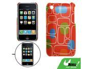 Orange Plastic Case Protector w Patterns for iPhone 3G