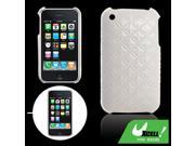 Plastic Lattice Back Case Cover Shell for iPhone 3G White