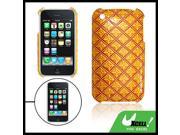 Checked Coated Hard Case Protector Yellow for iPhone 3G
