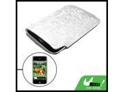Silver Tone Faux Leather Pouch Case for Apple iPhone 1st Gen