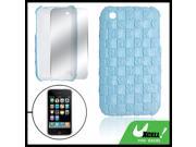 Blue Plastic Checker Case Hard Back Shell for iPhone 3G