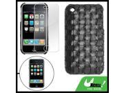 Blk Protective Checker Case Plastic Cover for iPhone 3G