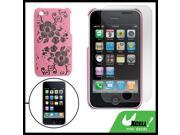 Screen Guard Pinkish Flower Back Case Cover for iPhone 3G
