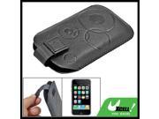 Ring Faux Leather Sleeve Case Black for Apple iPhone 3G