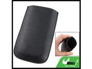 Black Faux Leather Pull Up Holder Pouch for iPhone 3G