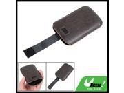 Pull Up Brown Faux Leather Pouch Holder for iPhone 3G