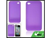 Purple Silicone Pressing Button Skin Case for iPhone 4