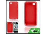 Texture Red Silicone Skin Case Cover for Apple iPhone 4