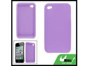 Light Purple Silicone Skin Back Cover for iPhone 4