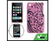 Back Florals Print Plastic Case for iPhone 3G Pink