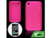 Hot Pink Anti Slip Soft Plastic Case for iPhone 3G 3GS