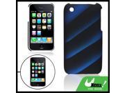 Blue Black Stripe Plastic Back Cover Guard Case for iPhone 3G