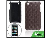 Coffee Woven Print Plastic Back Case for iPhone 3G 3GS