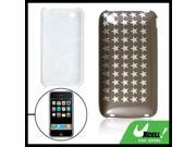 Silver Tone Star Plastic Back Case for iPhone 3G 3GS