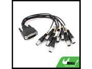 DB15 Pin Male to 4 Way Audio Video 8 BNC Female Cable Black