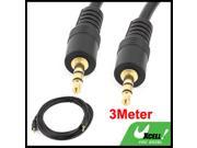 3.5mm Male to 3.5mm Male Plug Audio Stereo Cable Black 10ft Long