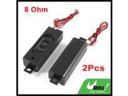 Pair 63mm x 22mm Plastic Shell 2 Leads Audio Speaker Black 8 Ohm 2W