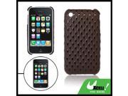 Non Slip Hard Plastic Dots Brown Cover for iPhone 3G
