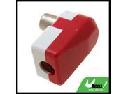 Red Plastic Shell Right Angle Aerial 8mm Dia Antenna Plug Connector TV Jack