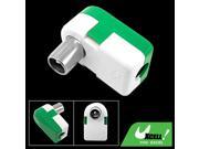 Green Plastic Shell Right Angle TV Aerial Antenna Plug Connector