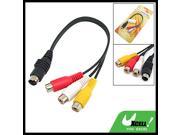 4 Pin S Video To 3 RCA to Laptop Converter Cable Connector