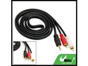 Gold tone 3.5mm Plug to 2 RCA AV Audio Cable 1.5M