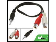 Audio Cable Leads 3.5MM to 2 x RCA TV Hi Fi Black