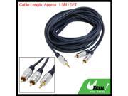 5FT Gold Tone 3.5mm to 2 RCA Plug Audio AV Cable